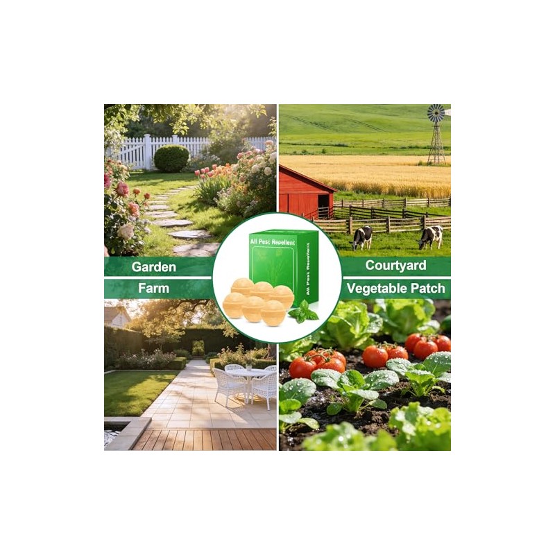 36Pack Mole Repellent Balls for Yard - Natural Pest Control