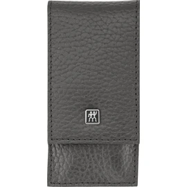 ZWILLING 3 Piece Cowhide Leather Manicure Set with Press Stud and Nail Clippers Anthracite