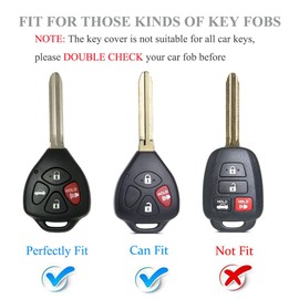 YALNORVA for Toyota Key Fob Cover, TPU Key Fob Case Cover Fits for Toyota Camry Corolla Venza RAV4 4Runner Avalon Cruiser Hilux Highlander Car Accessories Smart Key Holder, Purple Black