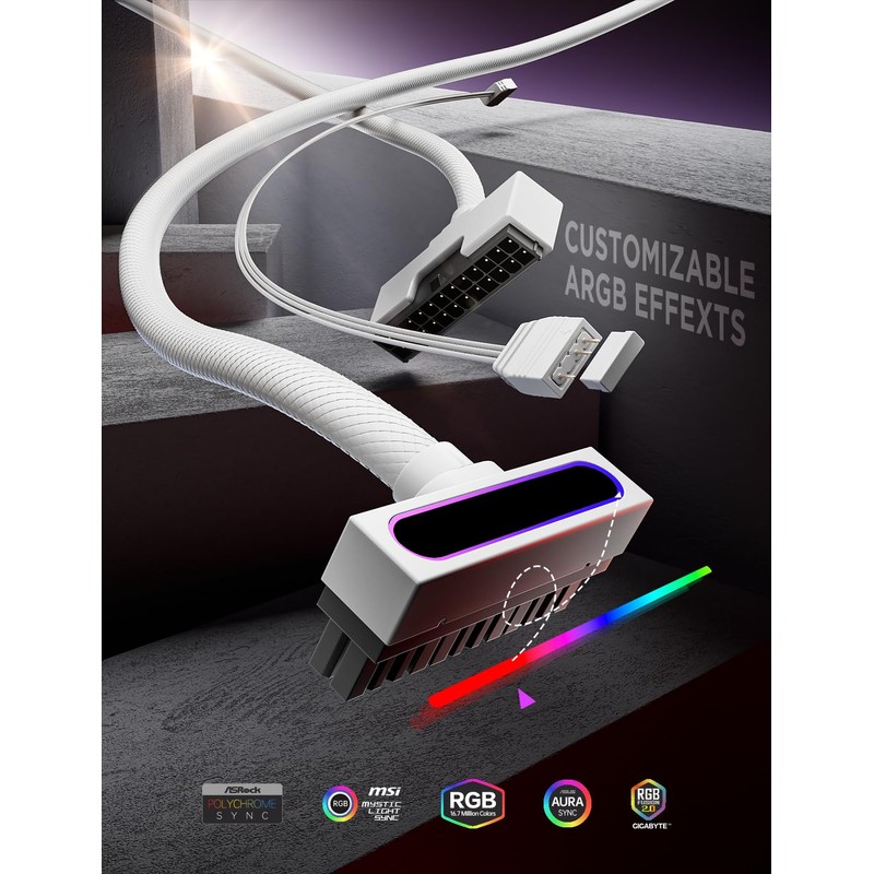 AsiaHorse Hydrus-24PIN PC PSU Extension, ATX 24PIN Motherboard Power Extension