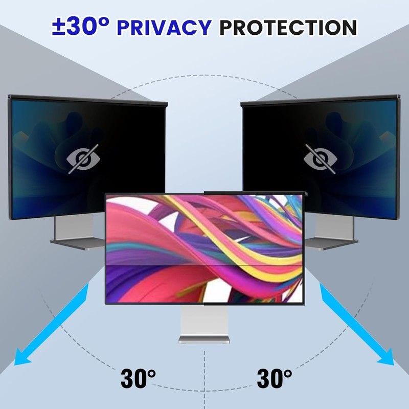 ZCAZY Hanging 32 Inch Computer Privacy Screen Filter, Hanging Computer