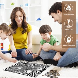 delobil Impossible Difficult Puzzles for Adults, Hard Wooden Puzzles 200 Pieces Lines Art Unique Shaped Jigsaw Puzzles 8.5'' x11.3'', Challenging Wood Puzzles Gift Medium Size