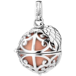 Engelsrufer ER-23-16-S Women's Pendant for Necklace with Wings Made of Sterling Silver with Interchangeable Chime Ball S in the Colour Rose Nickel-Free 45 + 5 cm, Sterling Silver, No Gemstone