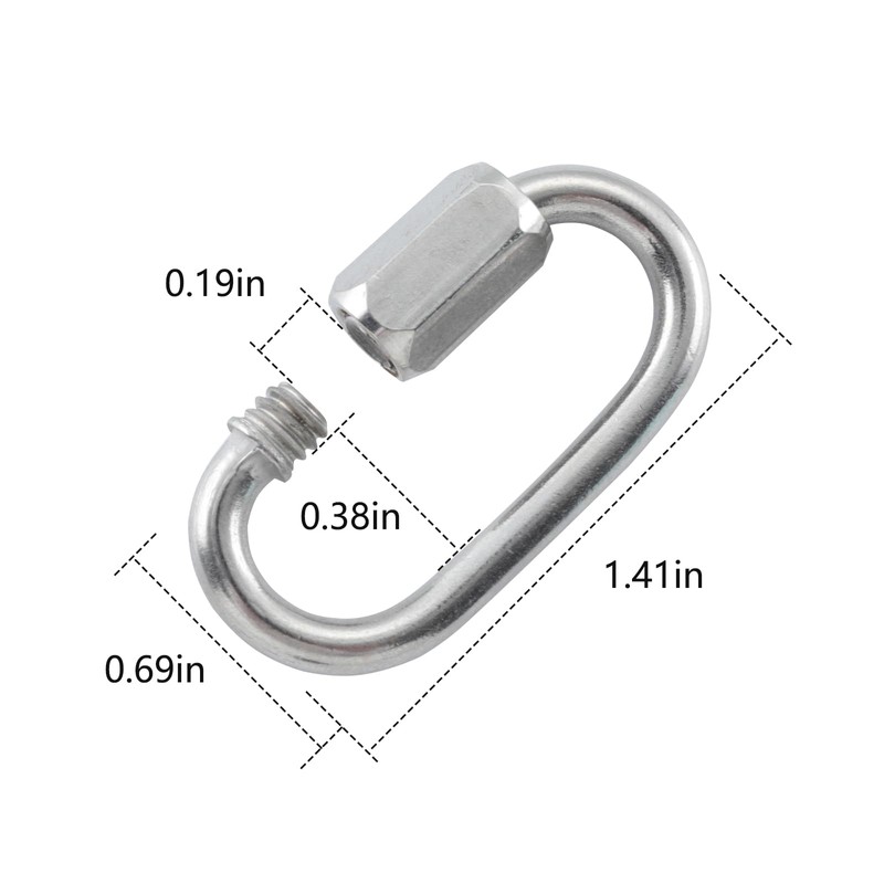 HOME MASTER HARDWARE 1/8 inch Stainless Steel D Shape Quick