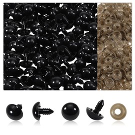 TOAOB 150pcs 18mm Black Round Plastic Plush Animal Safety Eyes with 150pcs Washers for Crafts Jewellery DIY Doll Making Puppets