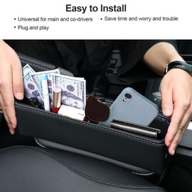 Unbranded Car Seat Gap Filler Accessories Phone Holder Storage Box Organizer W-Cable Hole