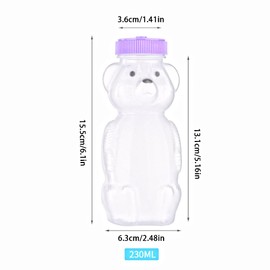 Slzhds 2 Botellas en Forma de Oso, Vasos en Forma de Oso, Vaso para Beber Jugo, con Popote y Accesorios, 230 ml, Entrenamiento de Habla/alimentación, Grado Alimenticio, sin BPA