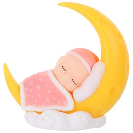 Decoración para tarta de bebé durmiendo, diseño de, adorno para salpicadero de coche, decoración de cumpleaños para guardería, coche, color rosa