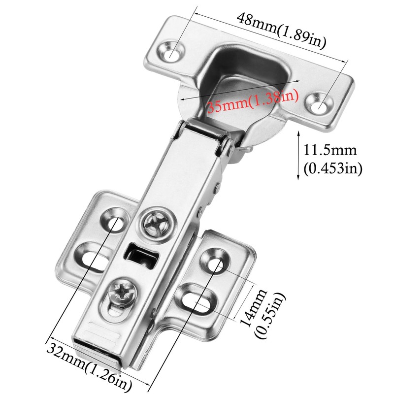 2pcs Professional Grade Full Overlay Soft Close Cabinet Hinges Frameless
