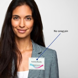 Avery Customizable Name Badges, Pin Style, 3" x 4", Clear Name Tag Holders, White Laser/Inkjet Printable Inserts, 100 Total (74540)