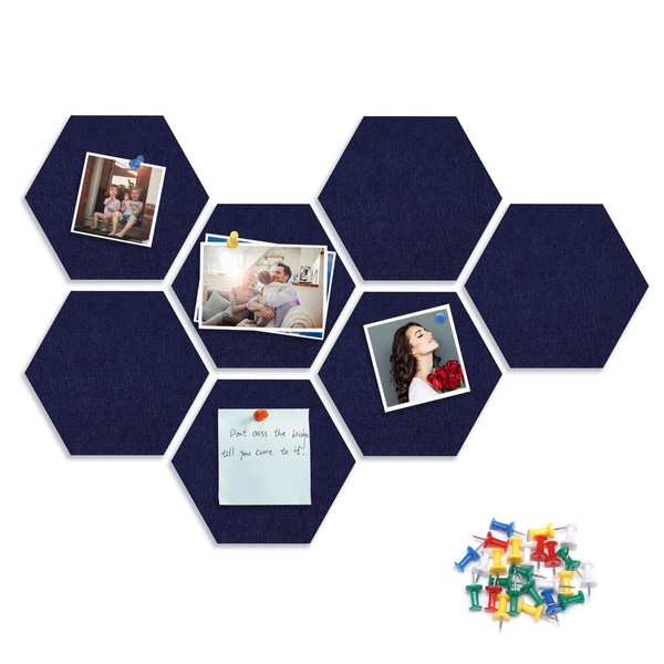 8 Packs Hexagon Felt Pin Board, 12" Bulletin Board with