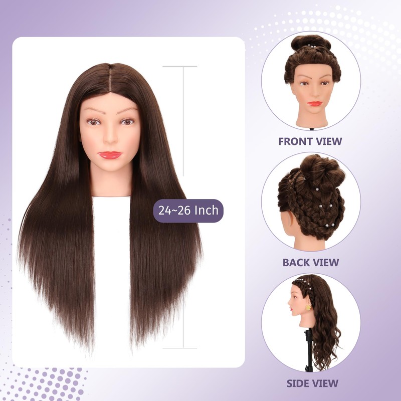 Mannequin Head with 80% Human Hair Cosmetology Practice Doll Head