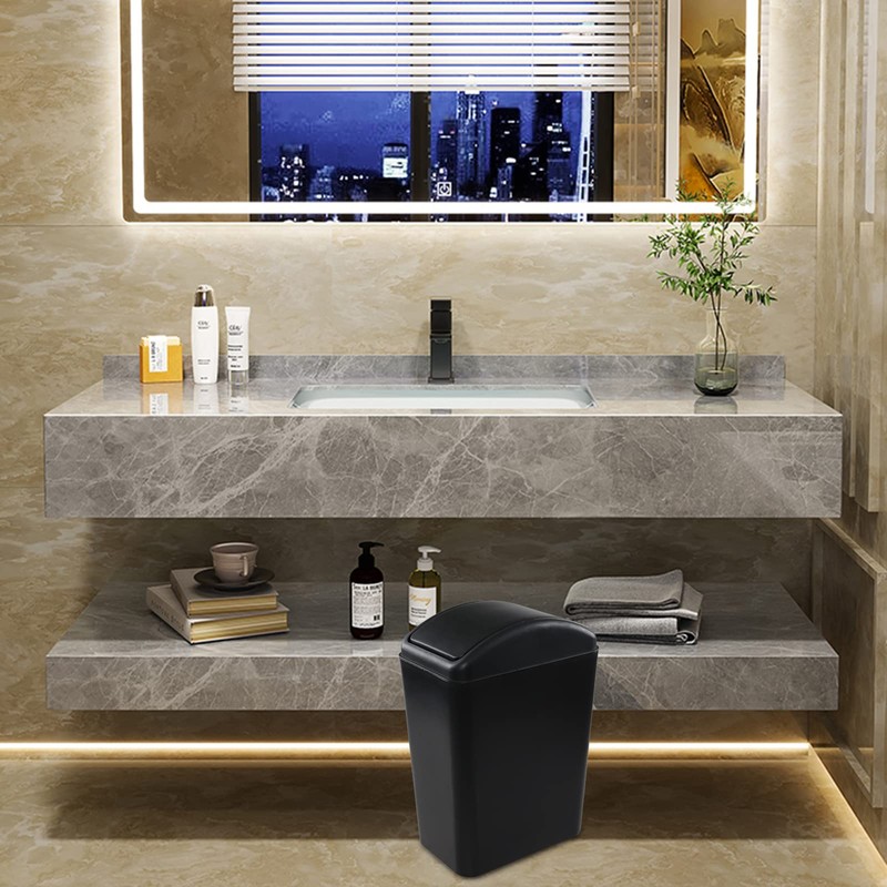 Begale 15 L Plastic Swing Top Waste Bin, Plastic Trash