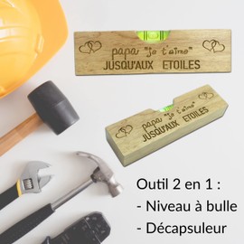 ERNESTINE, 2 in 1 Bottle Opener for Dad, Spirit Level and Bottle Opener - Father's Day and Grandad Gift - Gift for Dad and DIY - Gift for Men, Christmas Keyring