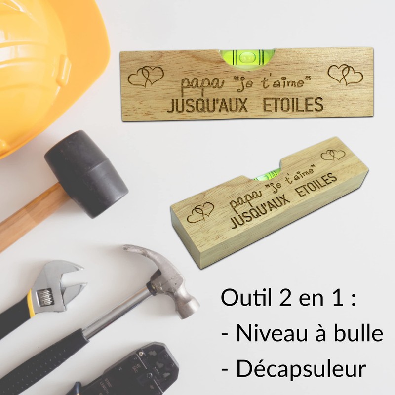 ERNESTINE, 2 in 1 Bottle Opener for Dad, Spirit Level