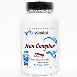 Iron Complex 28mg // 200 Capsules // Pure // by PureControl Supplements