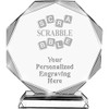 Scrabble Crystal Awards, 6.75" Custom Scrabble Game Award with Engraving