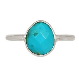 Xtremegems Composite Faceted Mohave Blue Turquoise 925 Silver Ring Jewelry s.6.5 ALLR-30082