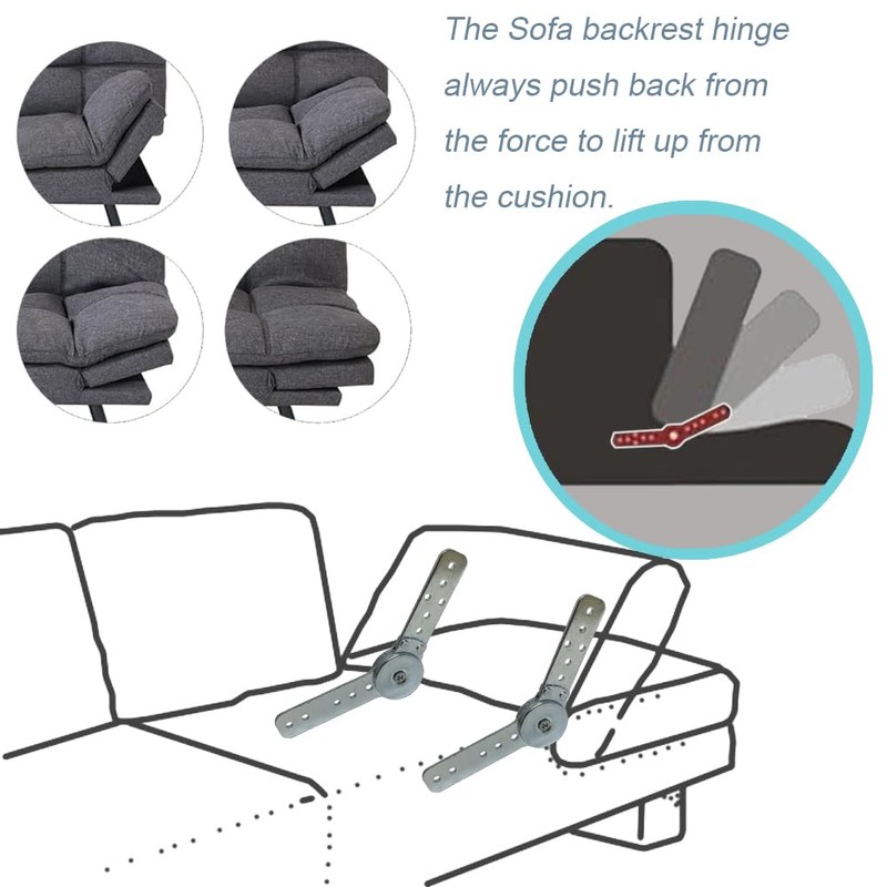 2 Pcs Adjustable Angle Hinge，Sofa backrest Hinge，DIY Furniture，Adjustment Hardware 180