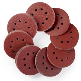KSP-Tec 100 x Sandpaper 125 mm Velcro - Choice of Grit 40/60/80/120/180/240/400 - Sanding Discs for Orbital Sander (P400)