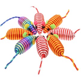 GRIRIW 8pcs Mouse Cat Toy Colorful Compact Toys for Cats Interactive Kitten Plaything to Encourage Chasing and Biting and Reusable Fun for Indoor