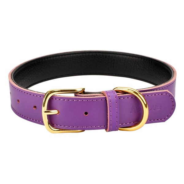 Aolove Basic Classic Padded Leather Pet Collars for Cats Puppy