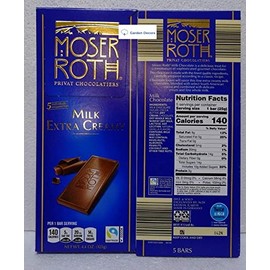 Moser Roth Privat German Chocolate Milk Extra Creamy 4.4oz 125g (2 Bars)