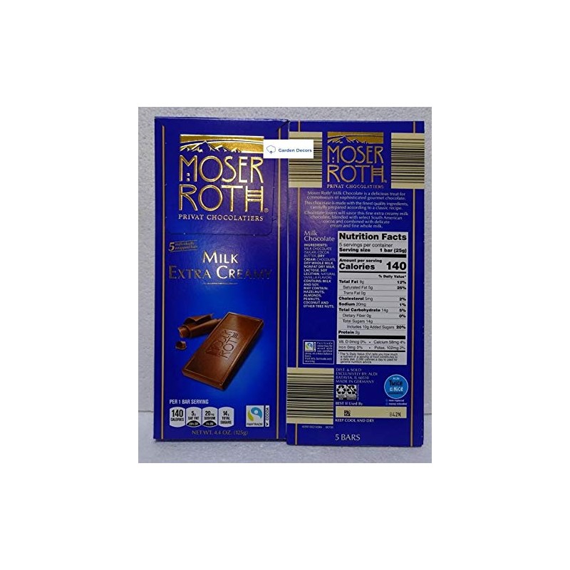 Moser Roth Privat German Chocolate Milk Extra Creamy 4.4oz 125g