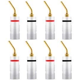 YARCHONN Banana Pin Plugs Speaker Connectors, 2mm Banana Pin Type Connectors Gold Plated Solderless Terminals for Amplifier Speaker Wire Cable Sound System Home Audio -8pcs