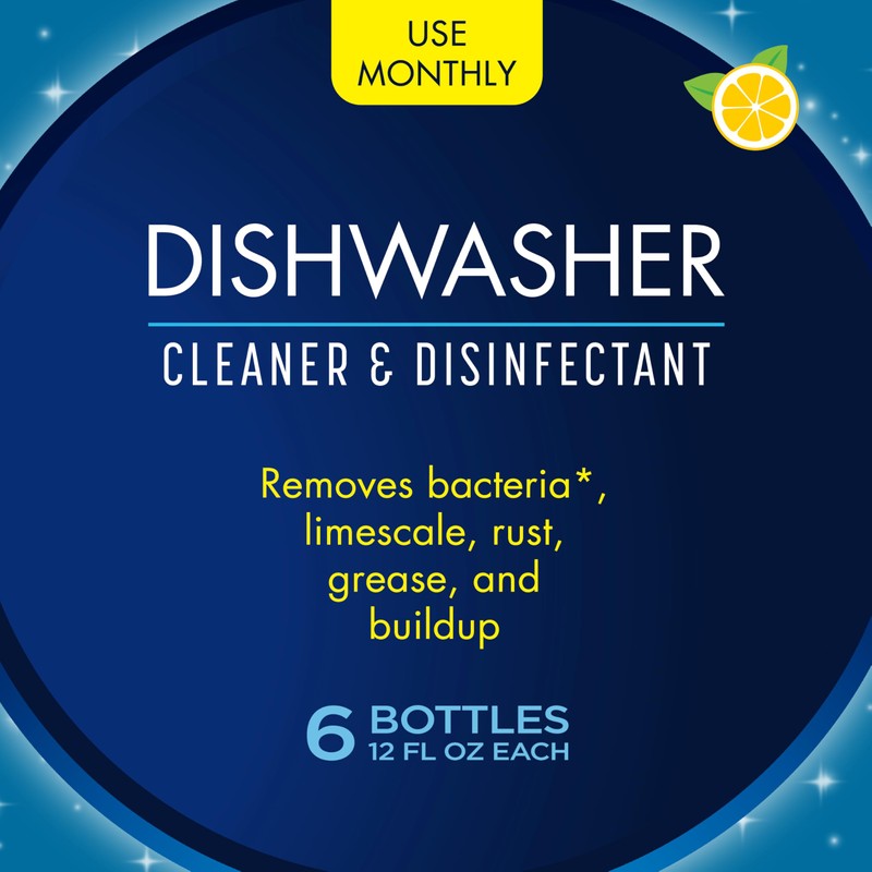 Glisten Dishwasher Cleaner, Removes Limescale, Rust, Buildup, and Grease, Lemon