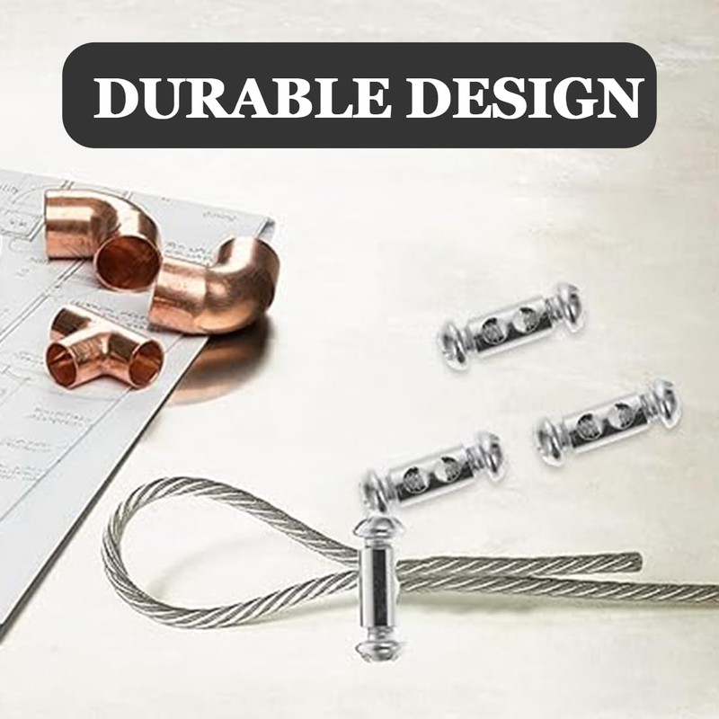 Set of 10 Wire Rope Clips with Screw Caps for