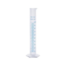 Transparent Plastic Graduated Cylinder Scientific Measuring Cylinder Chemical Measuring Test Tube Blue Line Graduated Test Tube Lab Liquid Measuring Tool 100ml