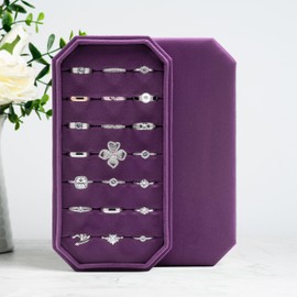 Velvet Ring Organizer Display Tray Jewelry Box Earring Holder Case