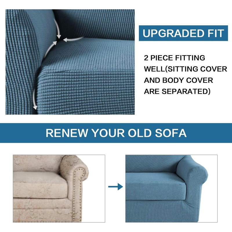 H.VERSAILTEX High Stretch Chair Cover Chair Slipcover 2 Piece Couch