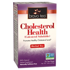 Bravo Tea Cholesterol Health Herbal Tea Caffeine Free, 20 Tea Bags, 6 Count