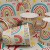 Doyomtoy Rainbow Boho Party Tableware, Pack of 61 Birthday Party