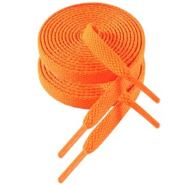 VSUDO VSUDO 150cm Length Flat Orange Trainers Shoelace, 8mm Wide Shoe Laces for Sneakers, Premium Trainer Shoe Strings, Replacements Athletic Sport Shoelaces for Women or Men (1Pair-Orange-150cm)