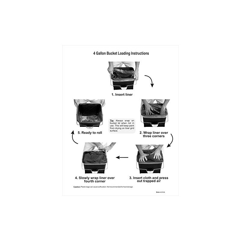 Quickn’Clean® Disposable Paint Bucket Liner 5-Pack. Custom fits Wooster® 4-Gallon
