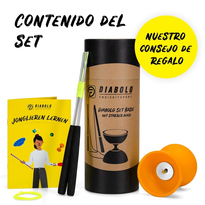 Diabolo Freizeitsport Juggling Set Basic (Orange) - Diabolo with Aluminium