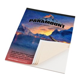 Paramount Universal Primed Premium Cotton White Canvas Pads - White - 12" x 16" - 10 Sheets - Universal Double Primed Cotton Canvas Pads for Students, Drawing, Painting, Travel, & More