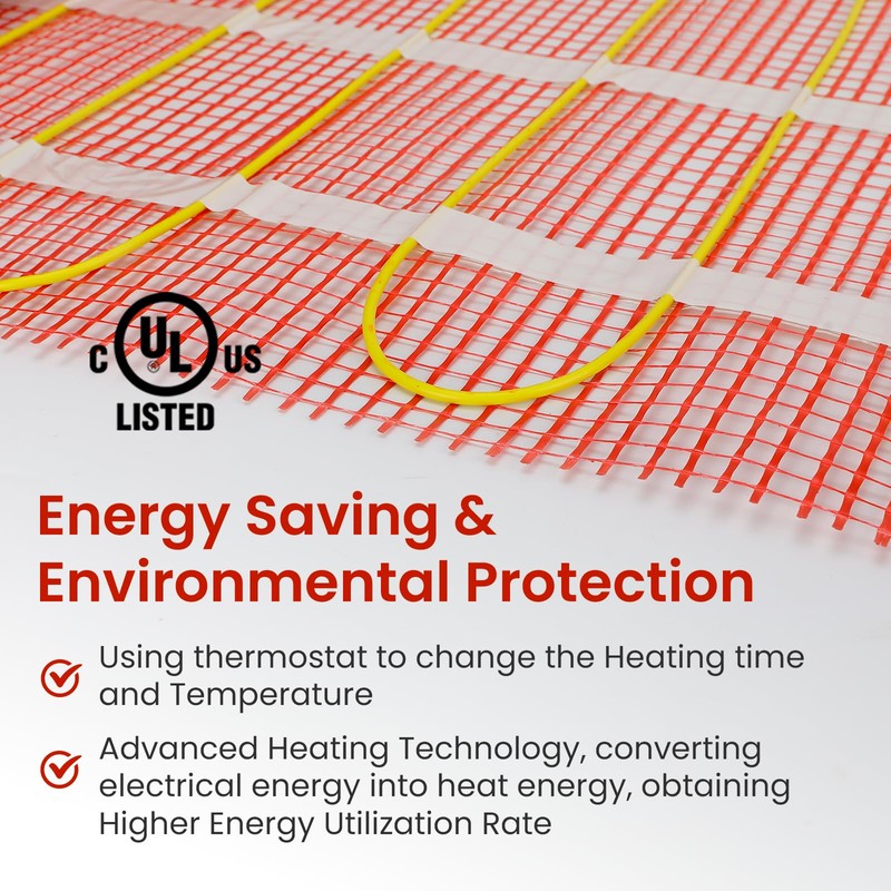 50 sqft HEATIT Warmmat Electric Radiant Self-adhesive Floor Heat Heating