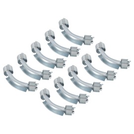 PATIKIL 20mm PEX Tube Bend Support, 10 Pack PEX Tube Metal 90 Degree Elbow Bend Support with Spring for PEX Pipe Tubing, Silver Tone