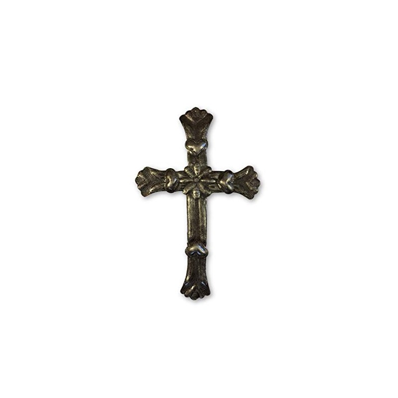 Large Haiti Flower Heart Metal Wall Cross 8" x 12"