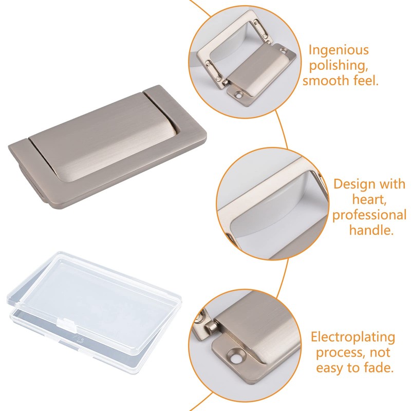 MOROBOR 4PCS Flush Ring Hidden Pull Handles, Zinc Alloy Cabinet