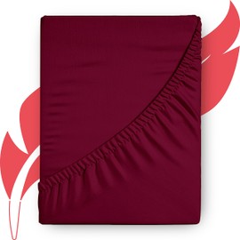Ashton Sheets Luxury Egyptian Cotton King Fitted Sheet Only - 1000 Thread Count Deep Pocket King Fitted Sheet, Extra Long Staple Sateen King Size Fitted Sheet - Fits Upto 18" Deep Mattress - Burgundy