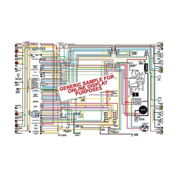 Full Color Laminated Wiring Diagram FITS 1964 Chevy BelAir Biscayne