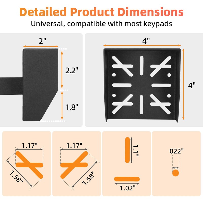 Dreamtrue Universal Keypad Mounting Post with Waterproof Cover, Height Adjustable