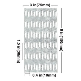 MOZCORN 20 Pack Truss Plates 3x6 Inch, Pronged Truss Mending Plate with Nail Teeth, Tie Plate for Roofing Wood Connector 20 Ga Thick 8mm Nail Teeth