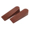 Select Hardware Anti Slip Door Stop | Non Scratch Rubber Wedge | Pack of 2 (Brown)