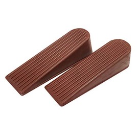 Select Hardware Anti Slip Door Stop | Non Scratch Rubber Wedge | Pack of 2 (Brown)